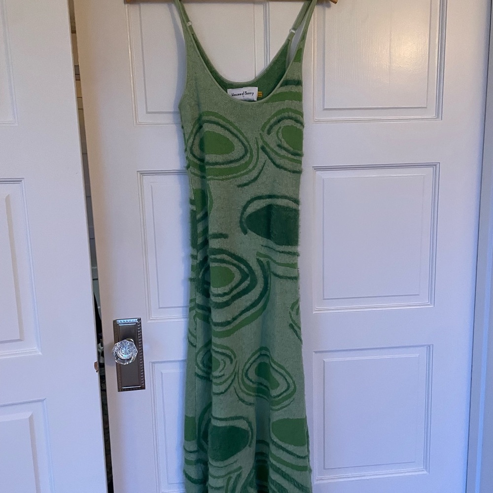 House of Sunny Green Patterned Dress